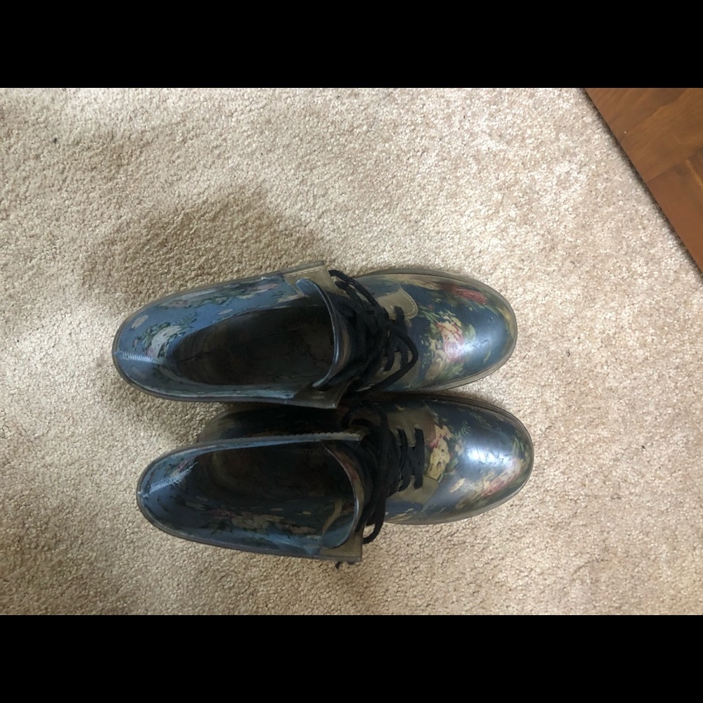 Floral blue boots